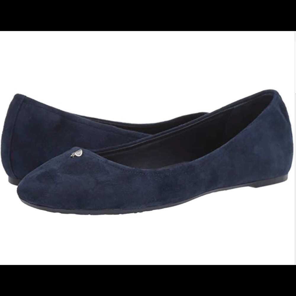 kate spade Navy Suede Pointed Toe Flats